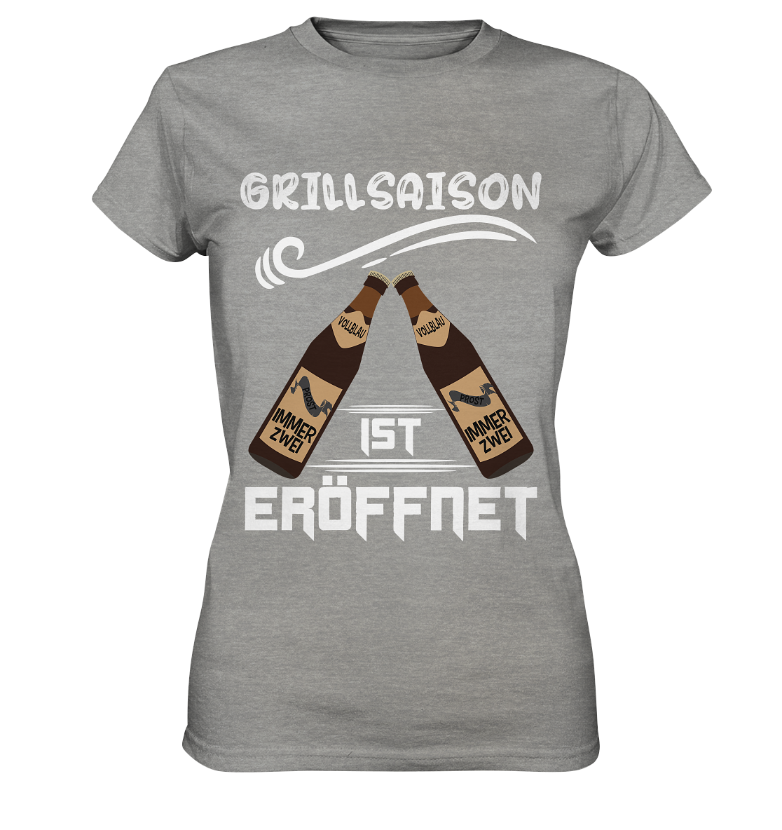 Grillsaison ist eröffnet, Grillen, Party, Feiern, Helles Design - Ladies Premium Shirt