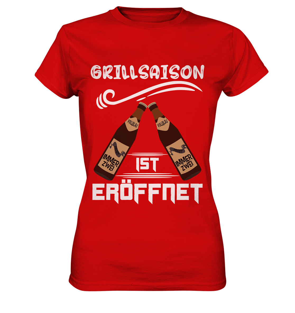 Grillsaison ist eröffnet, Grillen, Party, Feiern, Helles Design - Ladies Premium Shirt