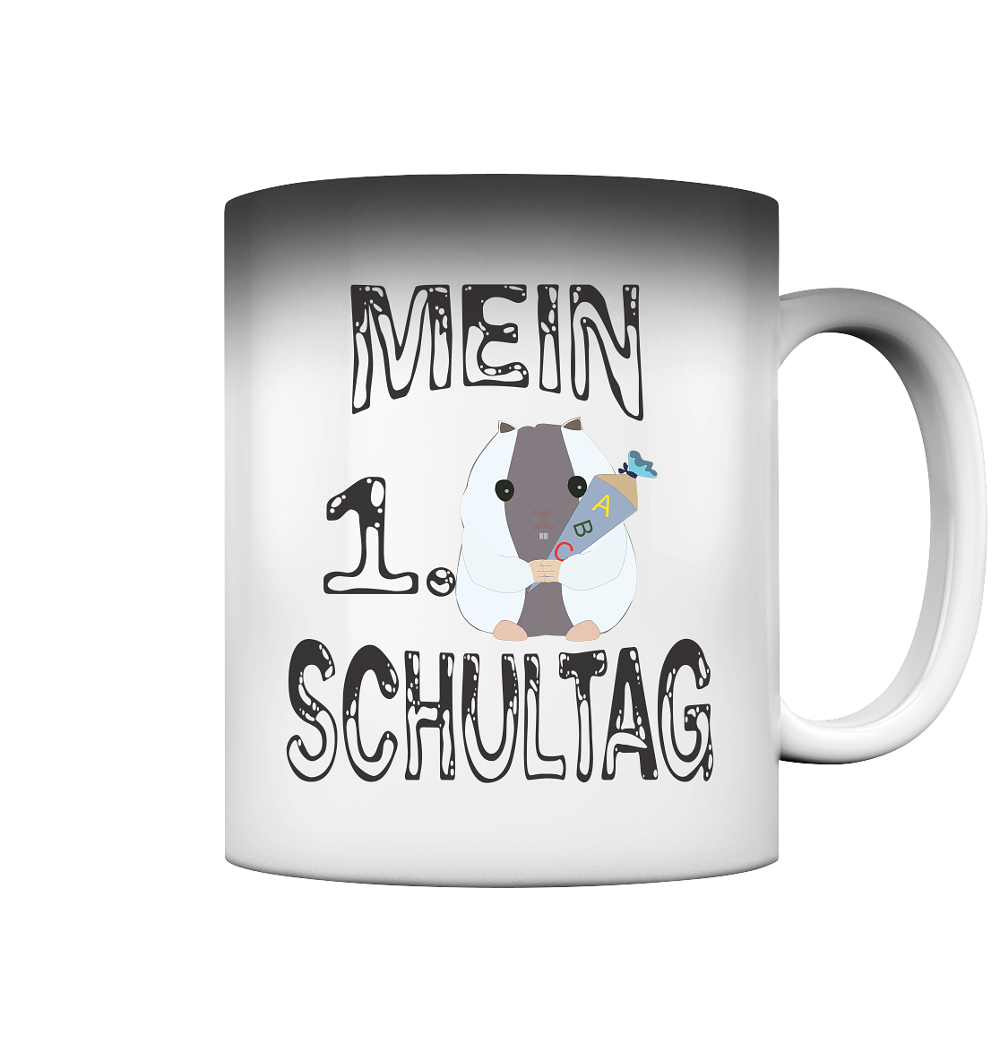 Schulanfang Schwarzes Design, Einschulung, Zuckettüte - Magic Mug