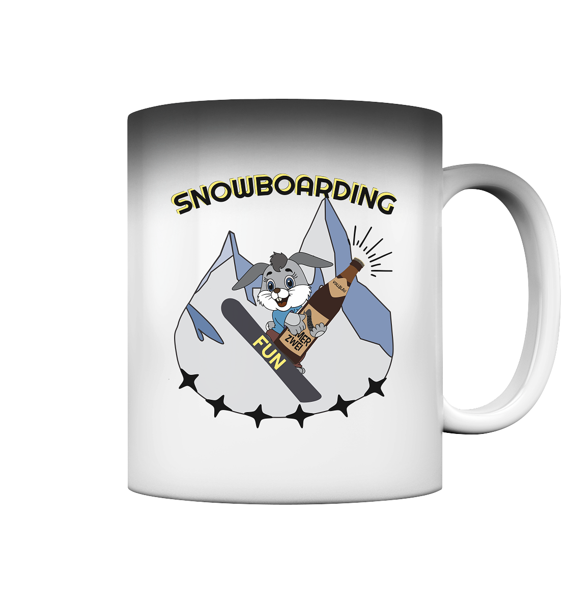 Snowboarding, Apres- Ski, Snowboard, Skihase und Bier - Magic Mug