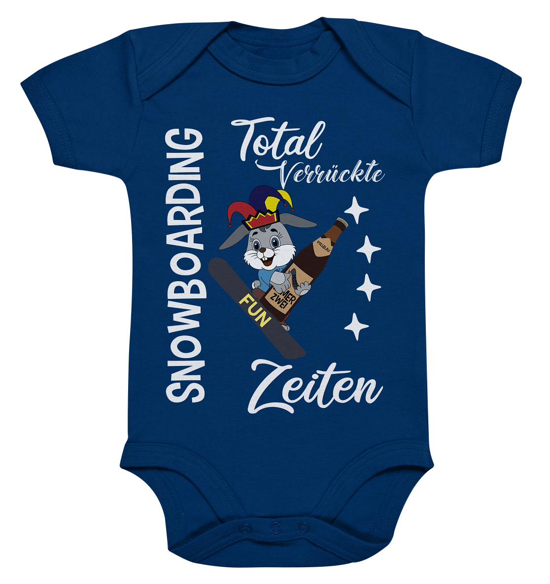 Snowboarding, verrückte Zeiten, Snowboarder, Osterhase - Organic Baby Bodysuite