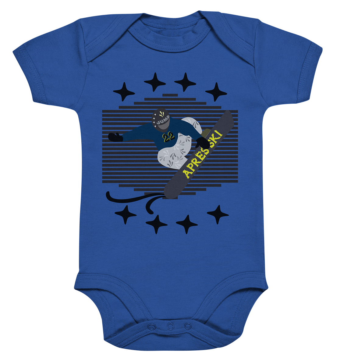 Snowboarding, Apres- Ski, Snowboard, - Organic Baby Bodysuite