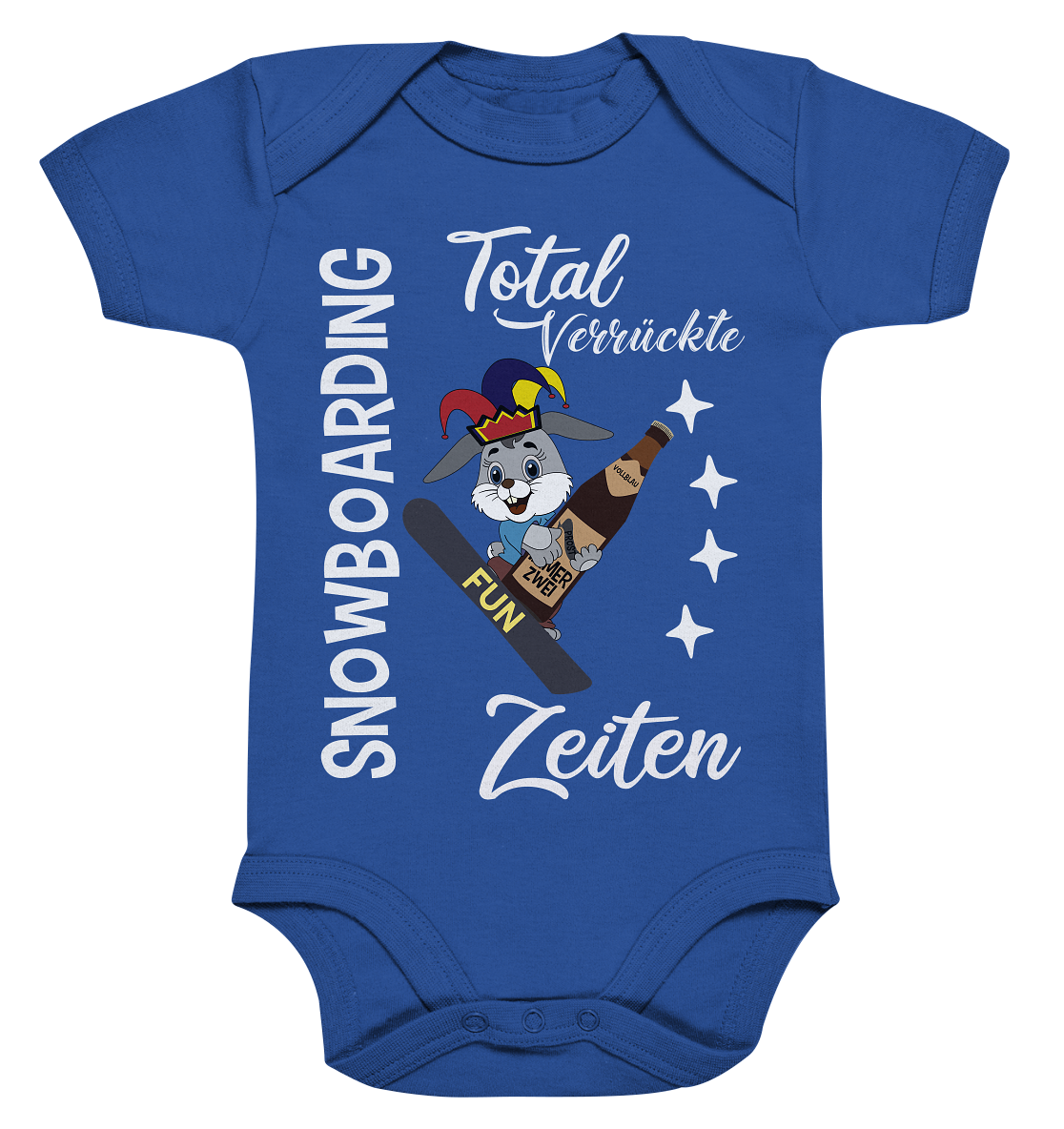 Snowboarding, verrückte Zeiten, Snowboarder, Osterhase - Organic Baby Bodysuite