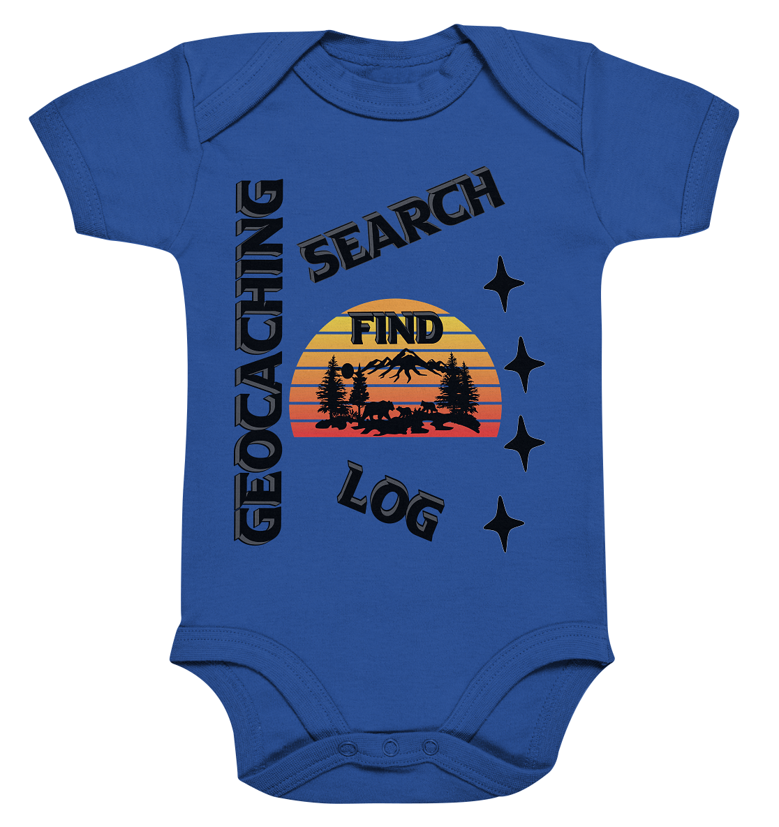 Geocaching, Suchen, Finden und Log, Geocache Schwarzes Design - Organic Baby Bodysuite