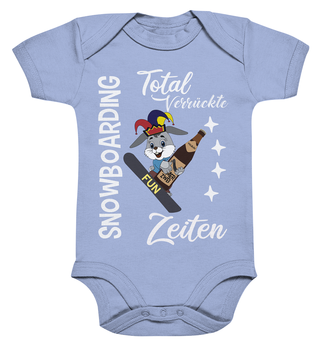 Snowboarding, verrückte Zeiten, Snowboarder, Osterhase - Organic Baby Bodysuite
