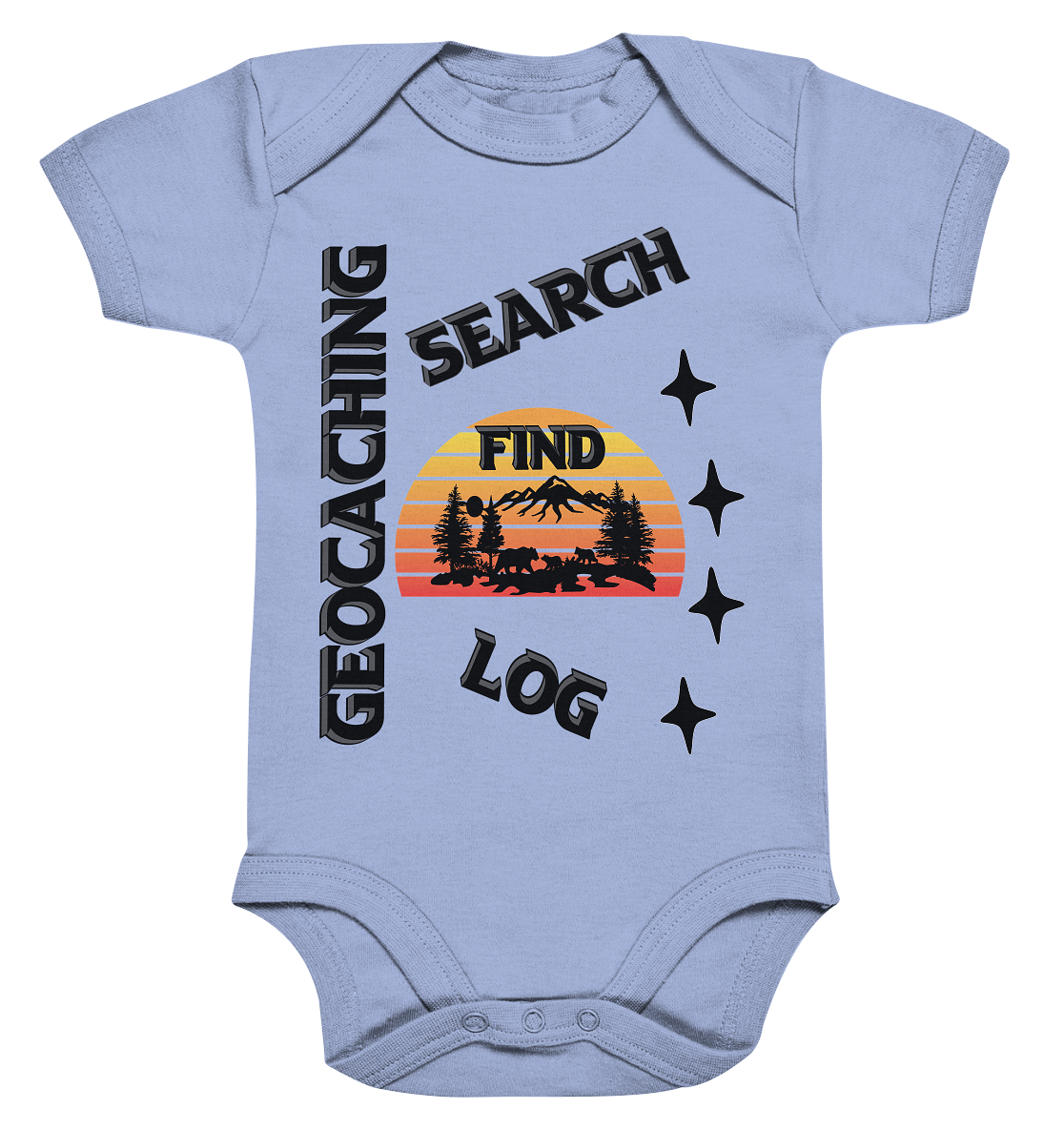 Geocaching, Suchen, Finden und Log, Geocache Schwarzes Design - Organic Baby Bodysuite