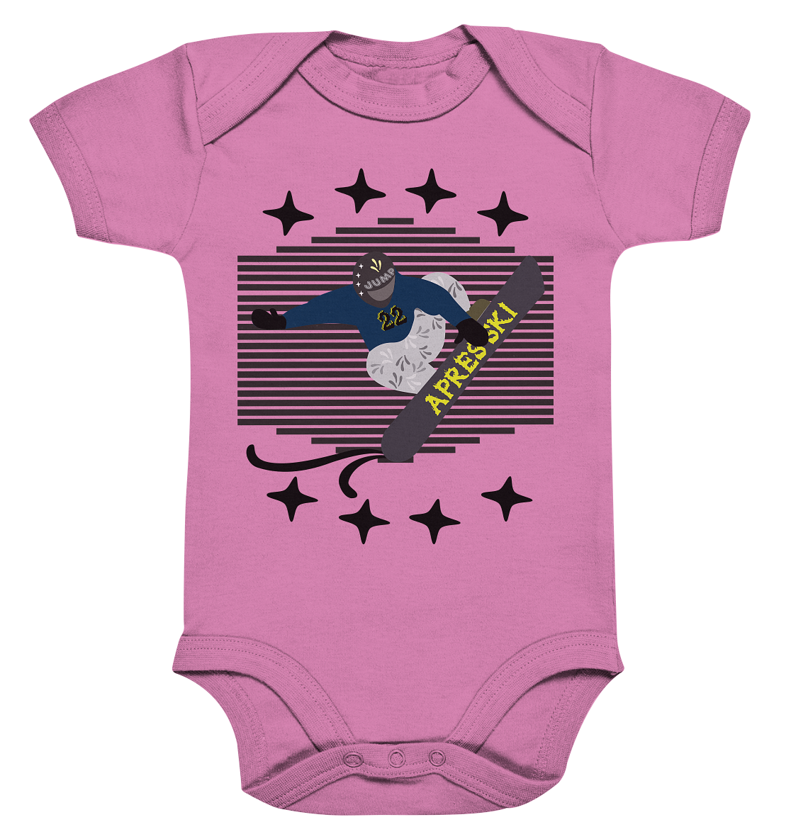 Snowboarding, Apres- Ski, Snowboard, - Organic Baby Bodysuite