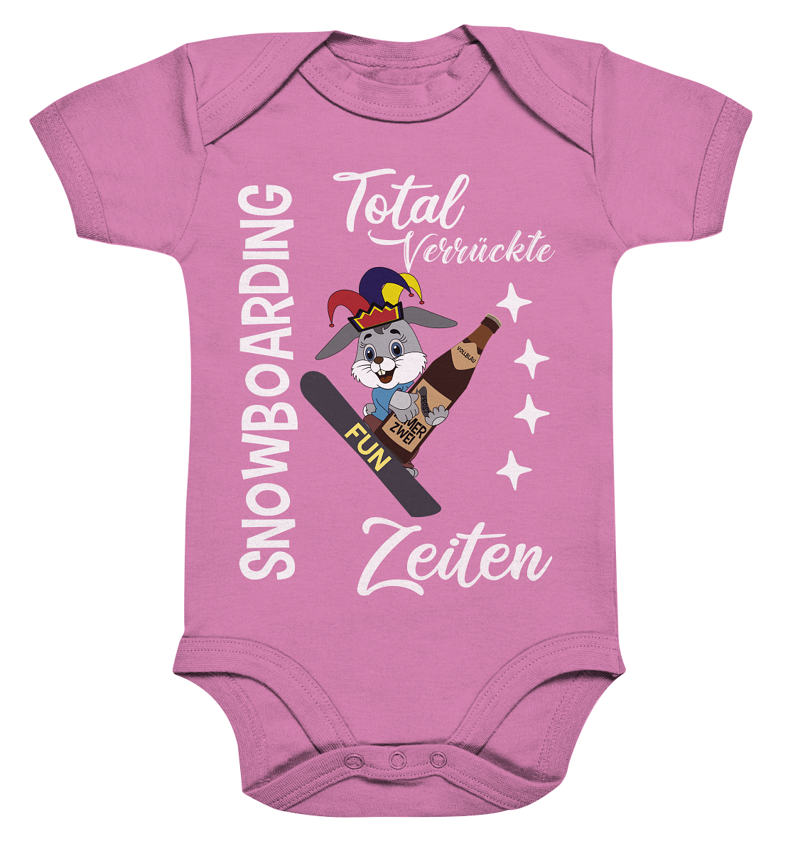 Snowboarding, verrückte Zeiten, Snowboarder, Osterhase - Organic Baby Bodysuite