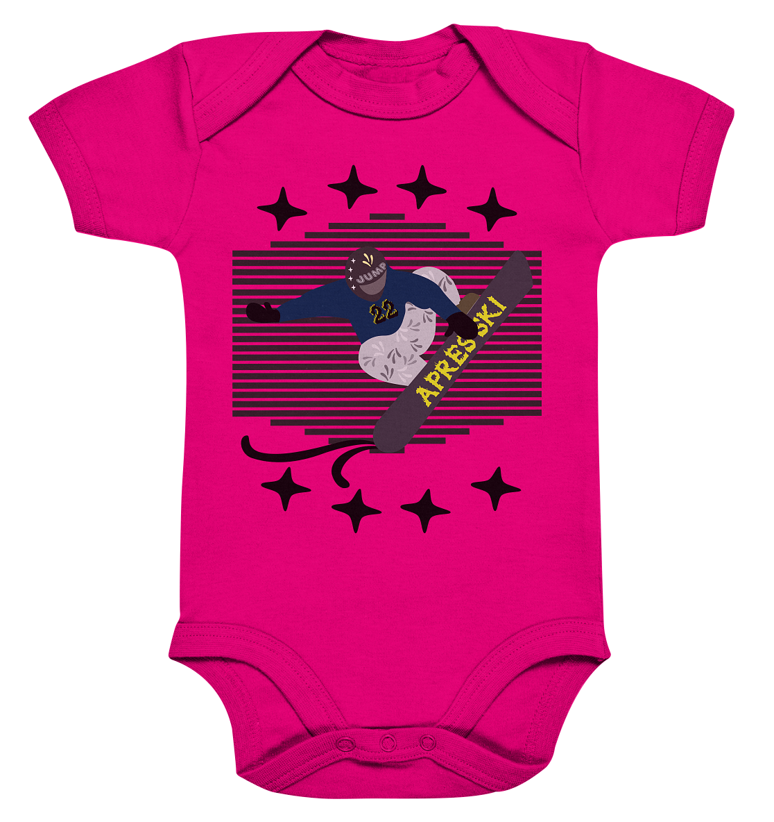 Snowboarding, Apres- Ski, Snowboard, - Organic Baby Bodysuite