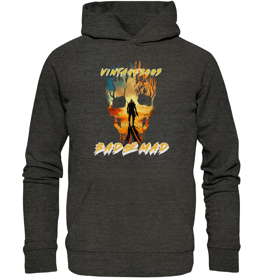 Vintage 2005- BAD AND MAD, streetwear, casual style - Organic Basic Hoodie