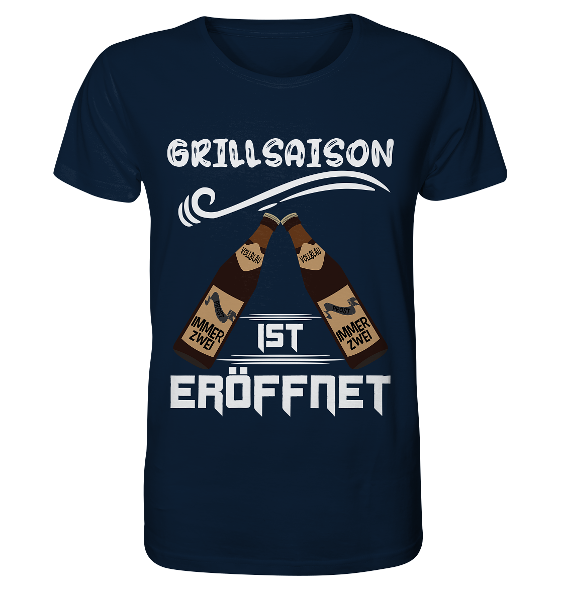 Grillsaison ist eröffnet, Grillen, Party, Feiern, Helles Design - Organic Basic Shirt