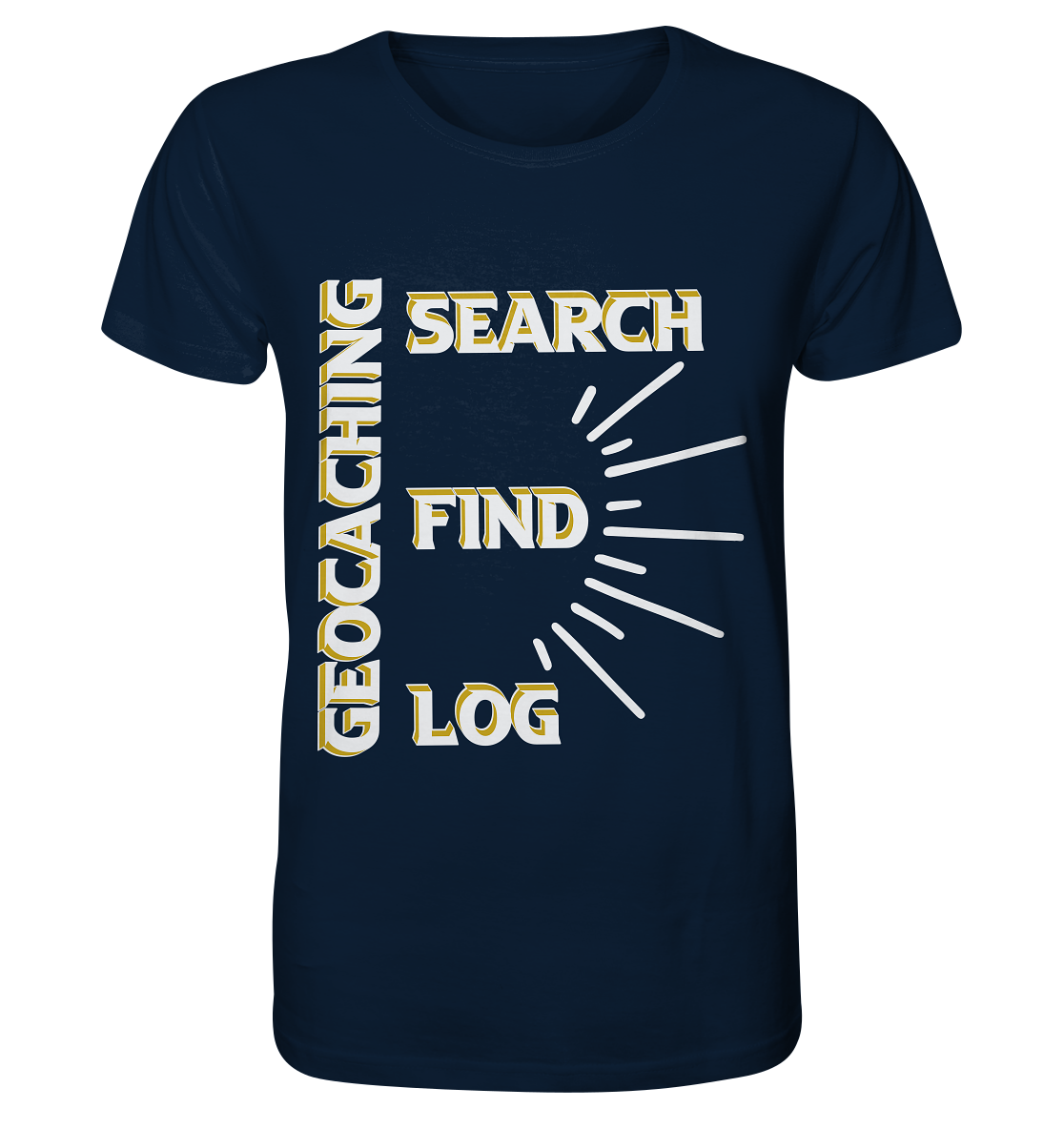 Geocaching-SEARCH-FIND-LOG, Cache Helles Disign - Organic Basic Shirt