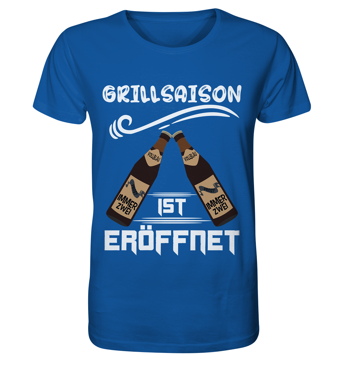Grillsaison ist eröffnet, Grillen, Party, Feiern, Helles Design - Organic Basic Shirt