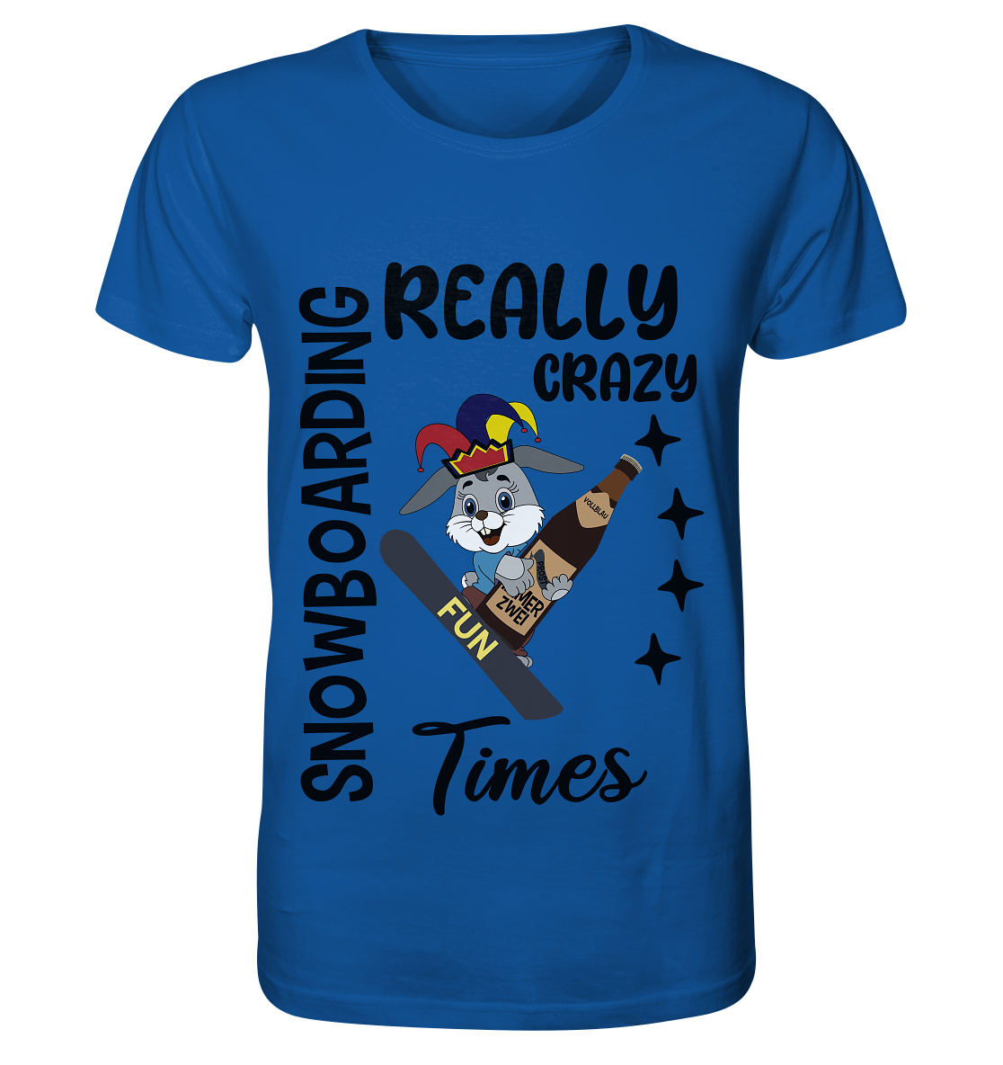 Snowboarding, really crazy, Osterhase mit Bierflasche - Organic Basic Shirt