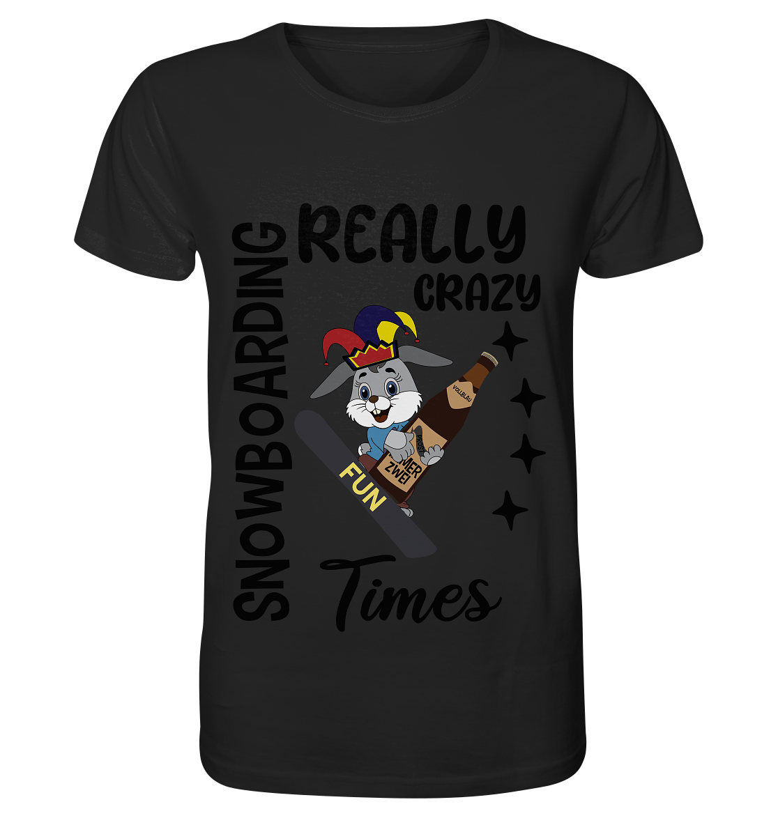 Snowboarding, really crazy, Osterhase mit Bierflasche - Organic Basic Shirt