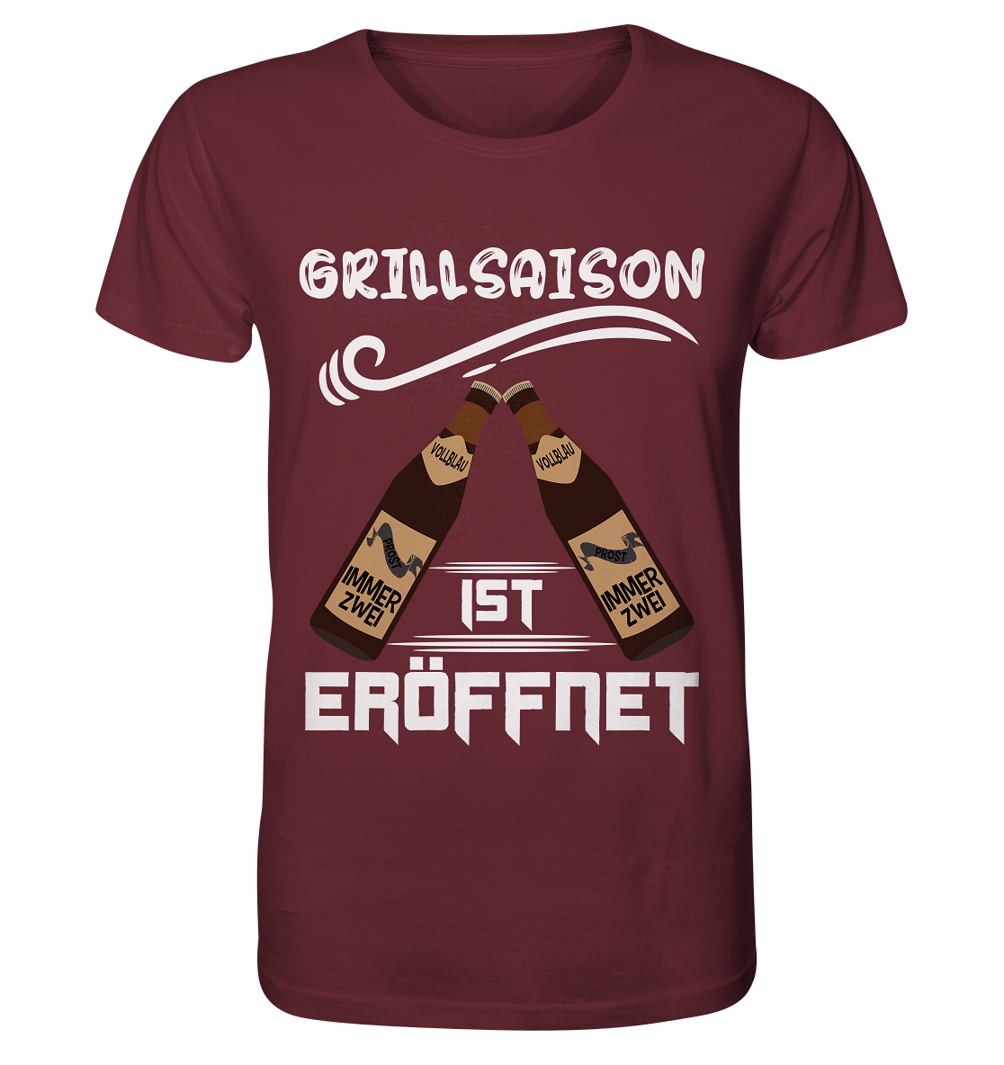 Grillsaison ist eröffnet, Grillen, Party, Feiern, Helles Design - Organic Basic Shirt