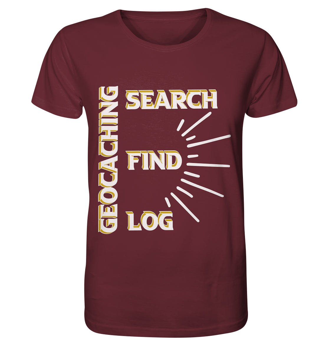 Geocaching-SEARCH-FIND-LOG, Cache Helles Disign - Organic Basic Shirt