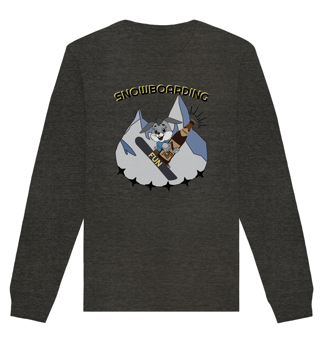 Snowboarding, Apres- Ski, Snowboard, Skihase und Bier - Organic Basic Unisex Sweatshirt