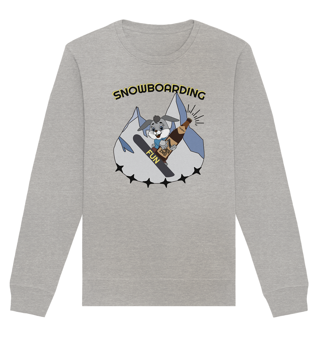 Snowboarding, Apres- Ski, Snowboard, Skihase und Bier - Organic Basic Unisex Sweatshirt