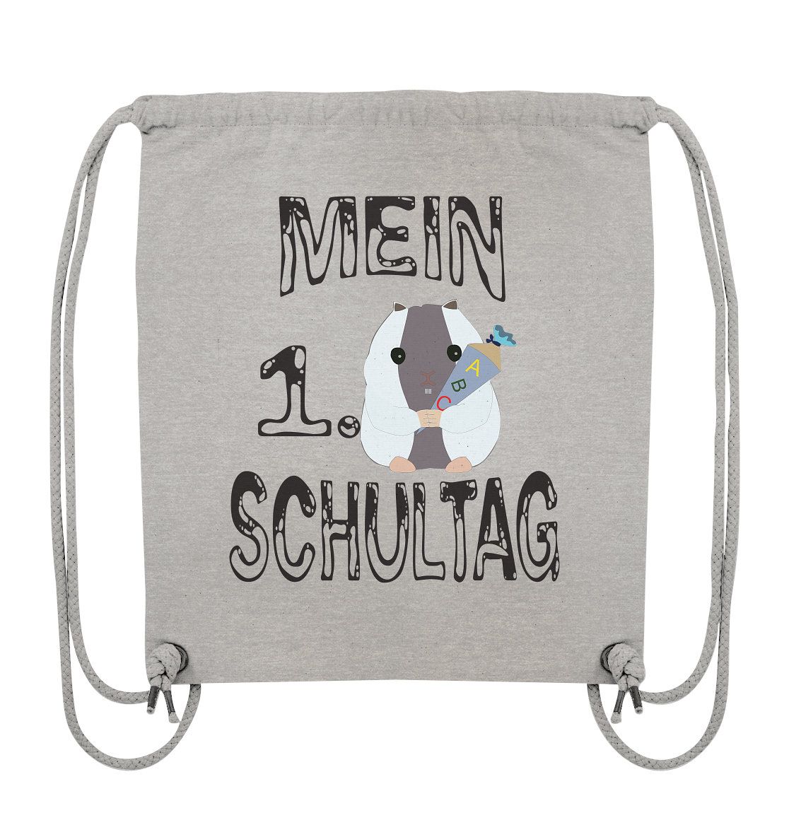 Schulanfang Schwarzes Design, Einschulung, Zuckettüte - Organic Gym-Bag