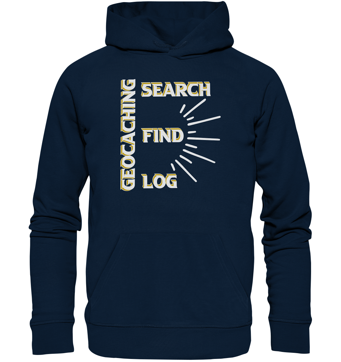 Geocaching-SEARCH-FIND-LOG, Cache Helles Disign - Organic Hoodie