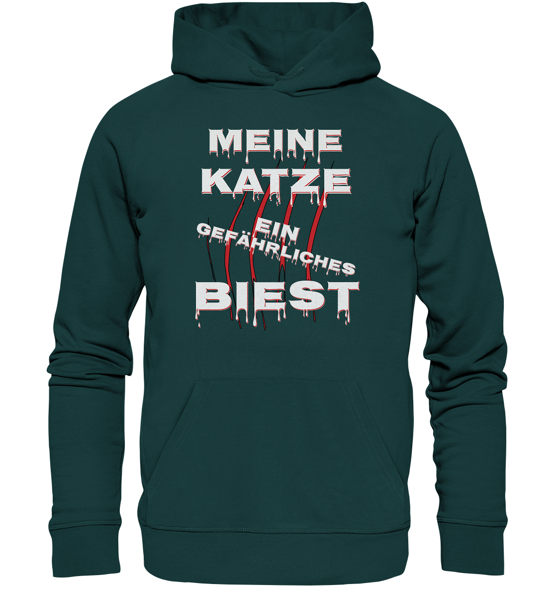 Meine Katze - Ein gefährliches Biest - Statement - Streetwear - Organic Hoodie
