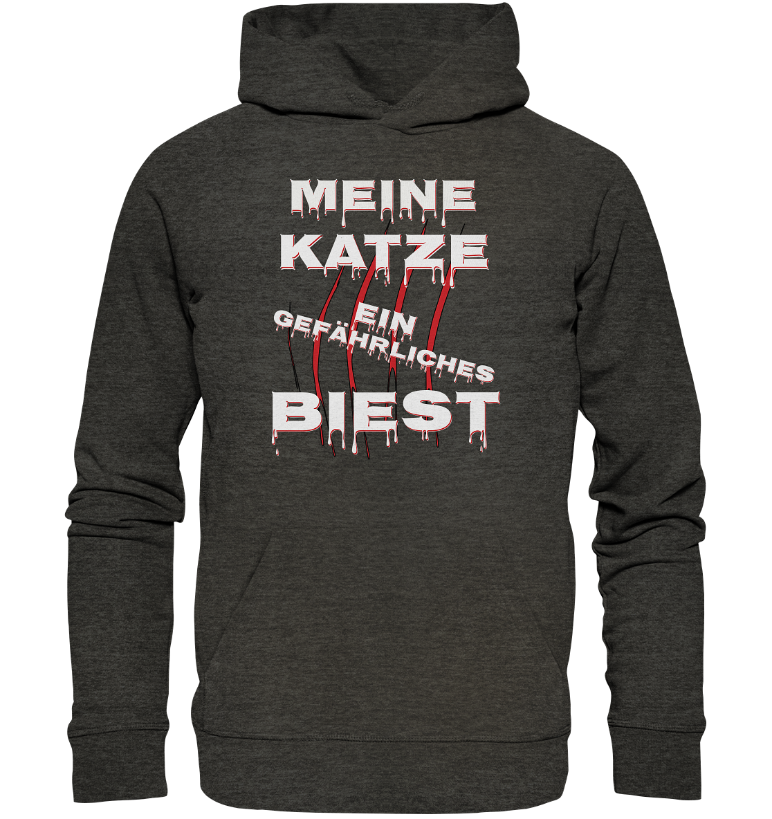 Meine Katze - Ein gefährliches Biest - Statement - Streetwear - Organic Hoodie