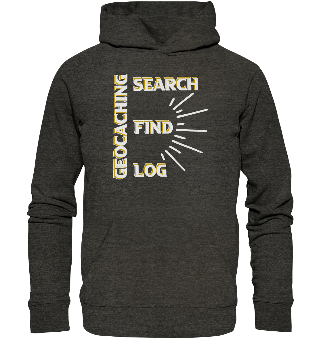 Geocaching-SEARCH-FIND-LOG, Cache Helles Disign - Organic Hoodie