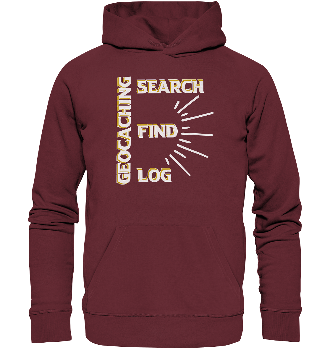 Geocaching-SEARCH-FIND-LOG, Cache Helles Disign - Organic Hoodie