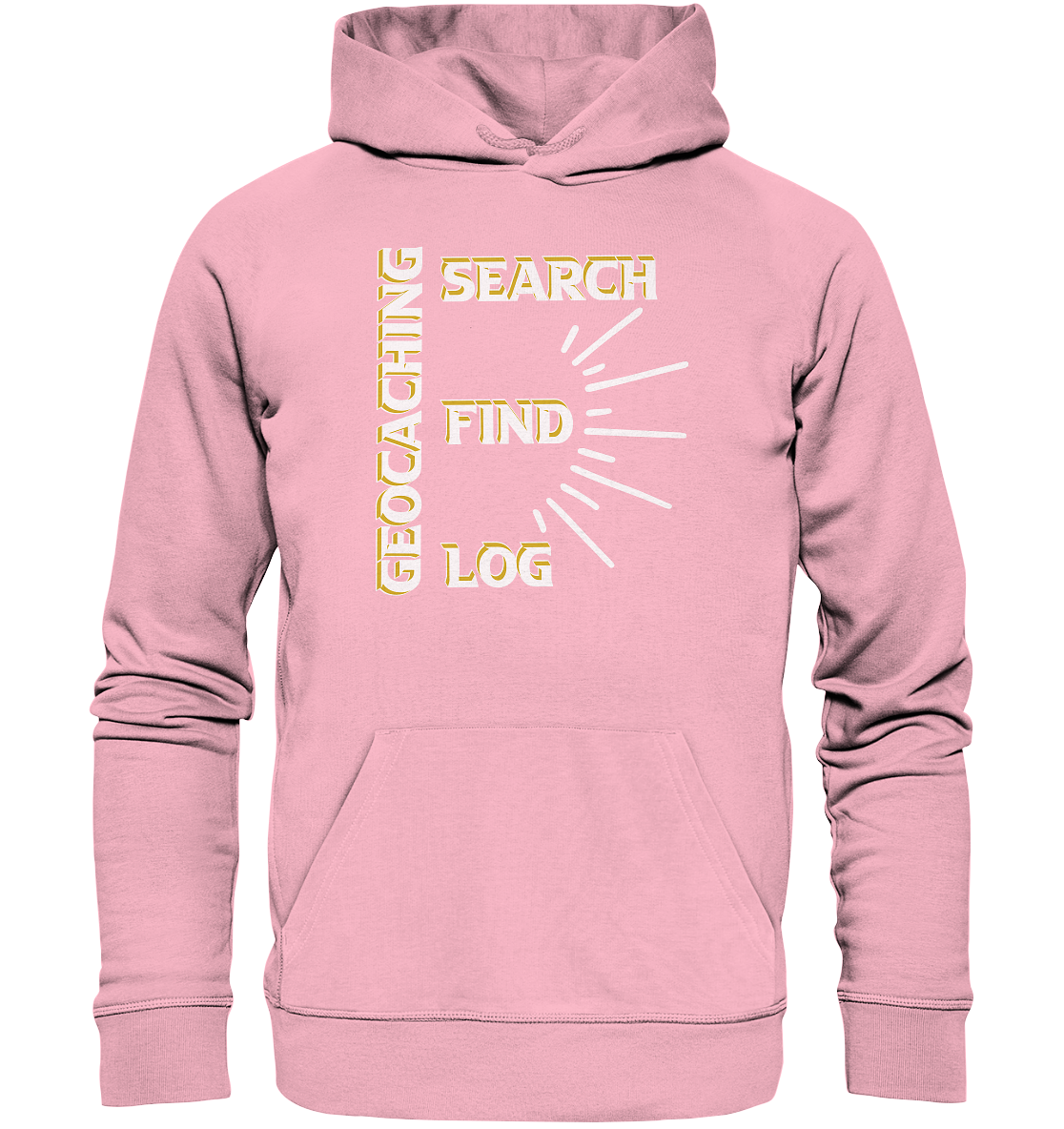 Geocaching-SEARCH-FIND-LOG, Cache Helles Disign - Organic Hoodie