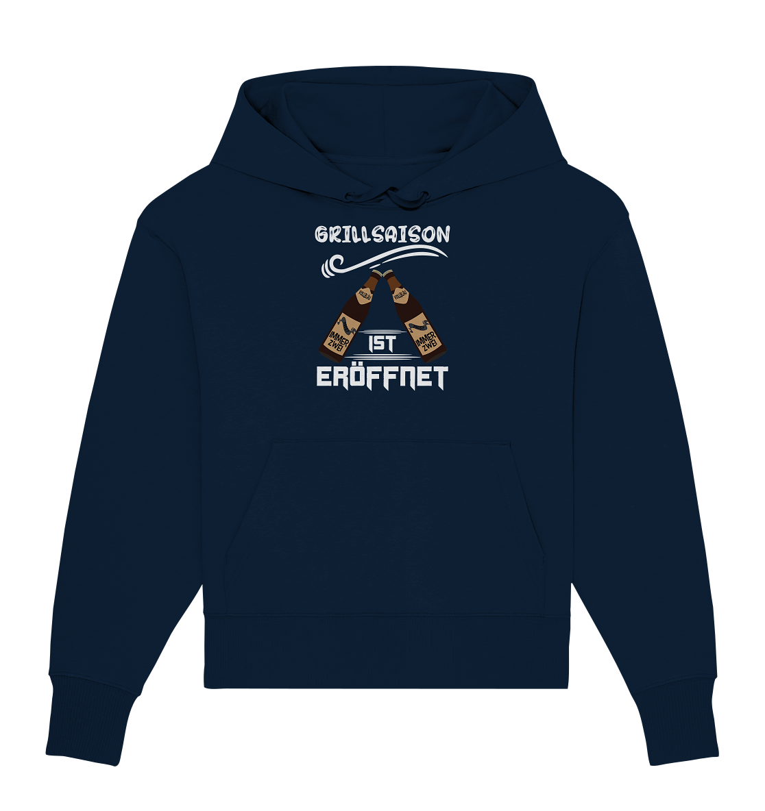 Grillsaison ist eröffnet, Grillen, Party, Feiern, Helles Design - Organic Oversize Hoodie