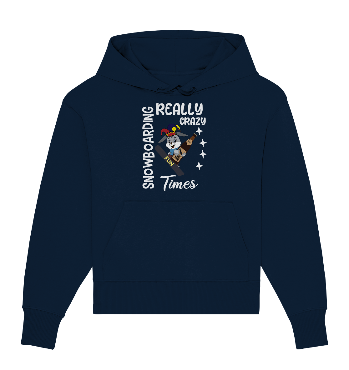 Snowboarding, Crazy Times, Snowboarder, Party - Organic Oversize Hoodie
