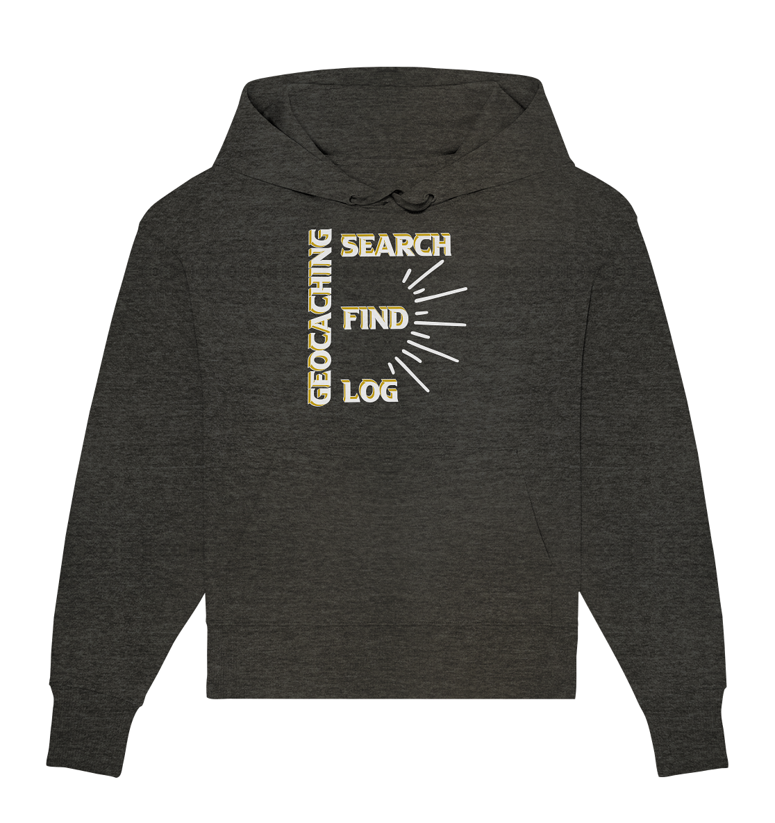 Geocaching-SEARCH-FIND-LOG, Cache Helles Disign - Organic Oversize Hoodie