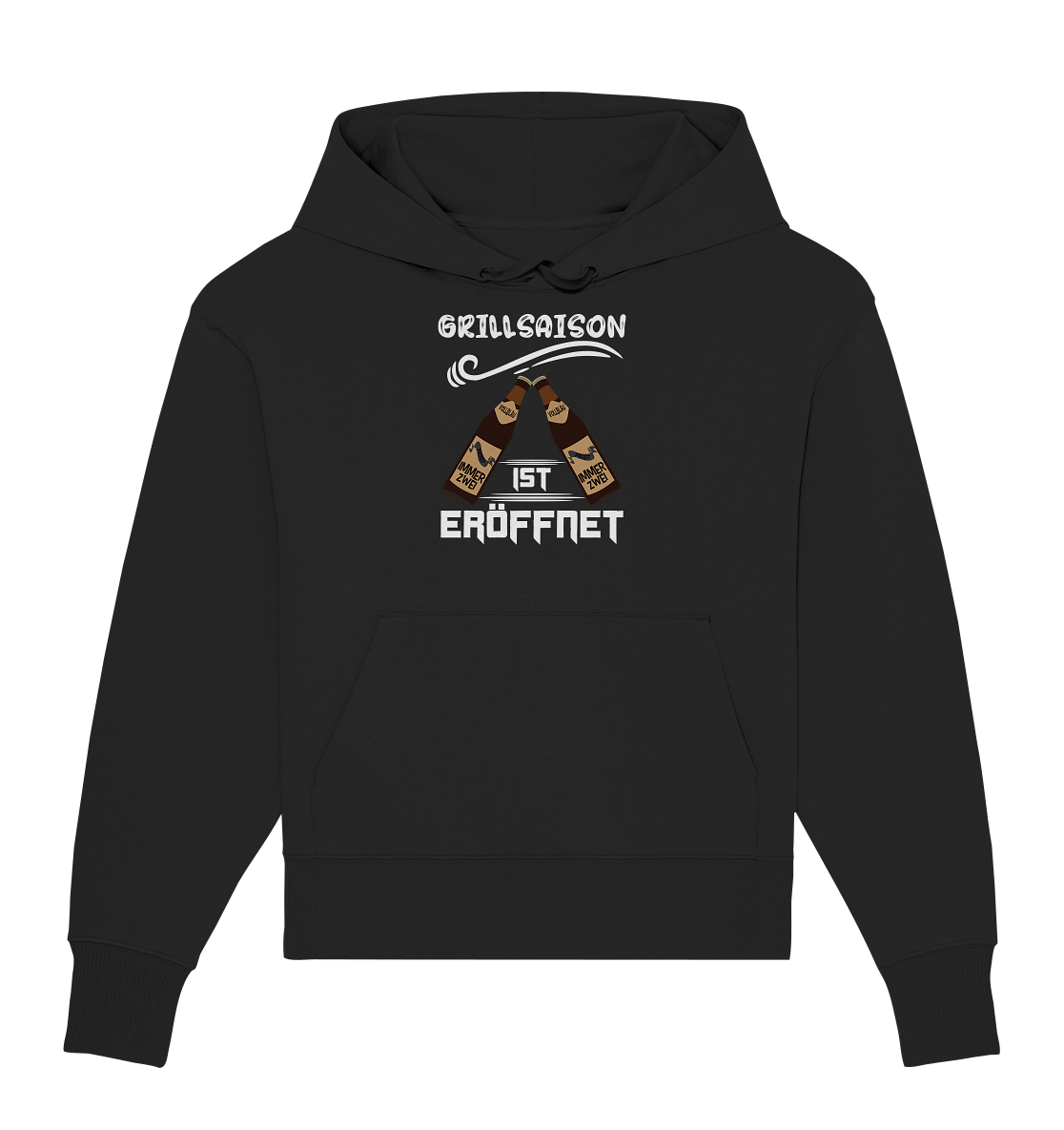 Grillsaison ist eröffnet, Grillen, Party, Feiern, Helles Design - Organic Oversize Hoodie