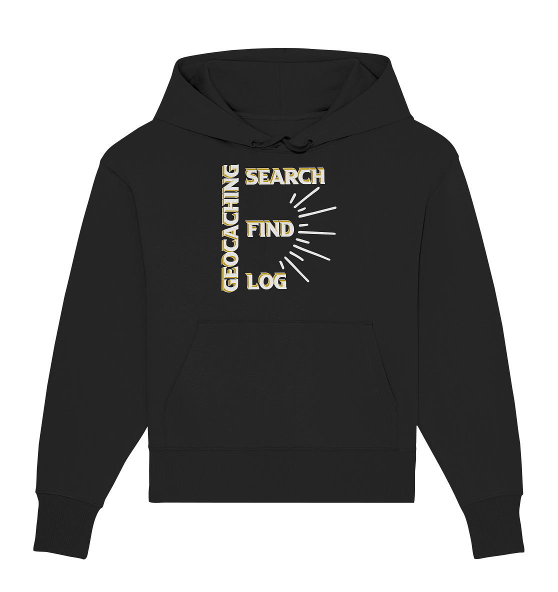 Geocaching-SEARCH-FIND-LOG, Cache Helles Disign - Organic Oversize Hoodie