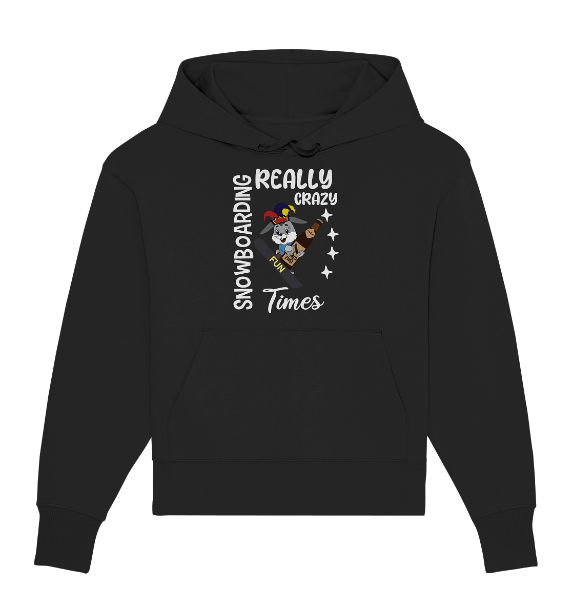 Snowboarding, Crazy Times, Snowboarder, Party - Organic Oversize Hoodie