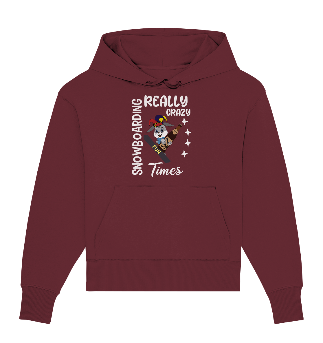 Snowboarding, Crazy Times, Snowboarder, Party - Organic Oversize Hoodie
