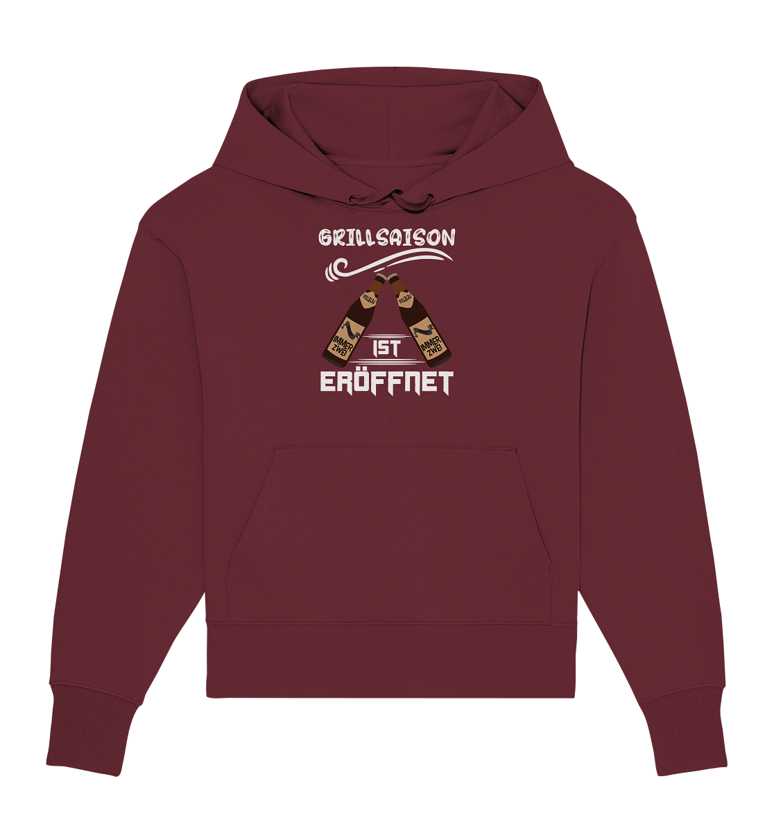Grillsaison ist eröffnet, Grillen, Party, Feiern, Helles Design - Organic Oversize Hoodie
