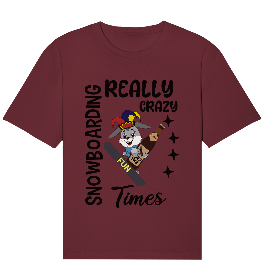 Snowboarding, really crazy, Osterhase mit Bierflasche - Organic Relaxed Shirt