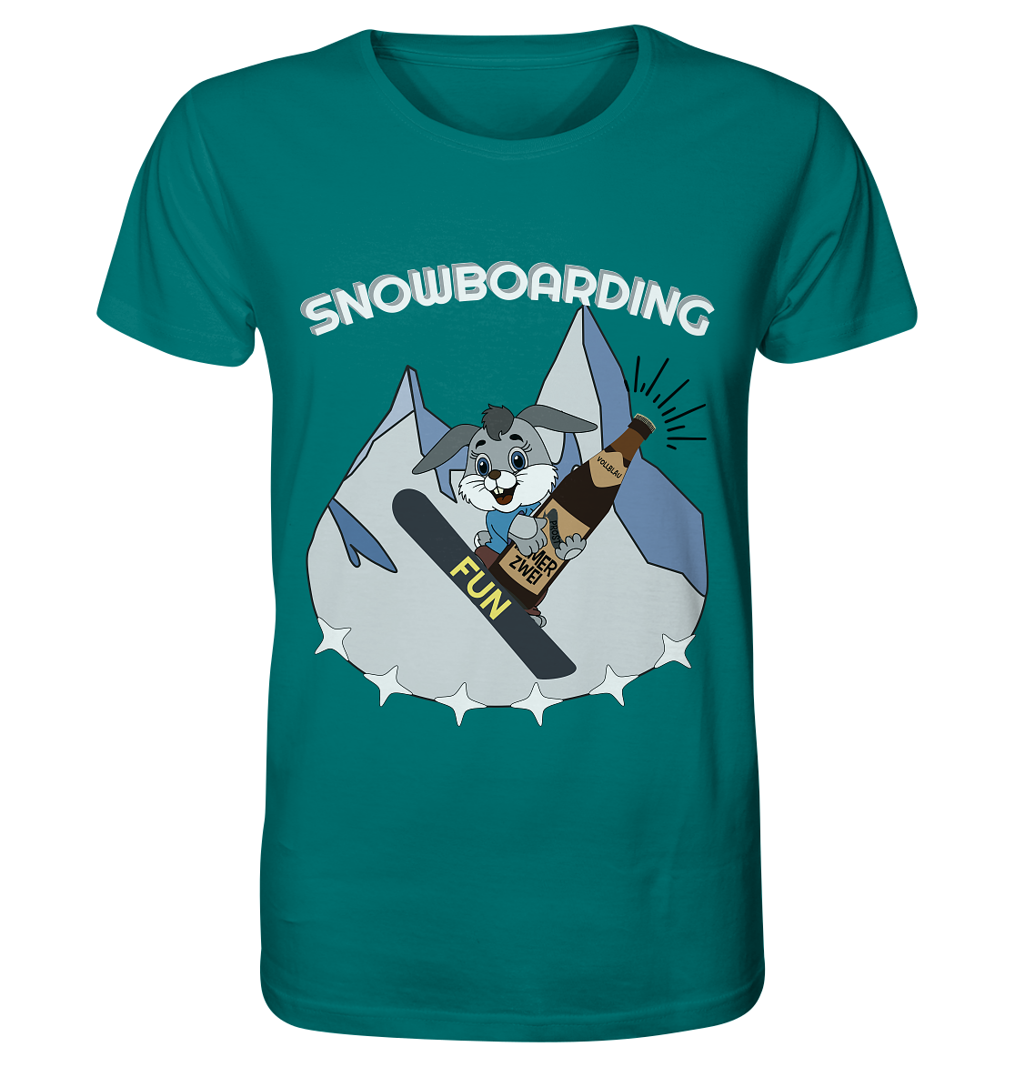 Snowboarder, Apres- Ski, Party danach, Piste, Helles Design - Organic Shirt