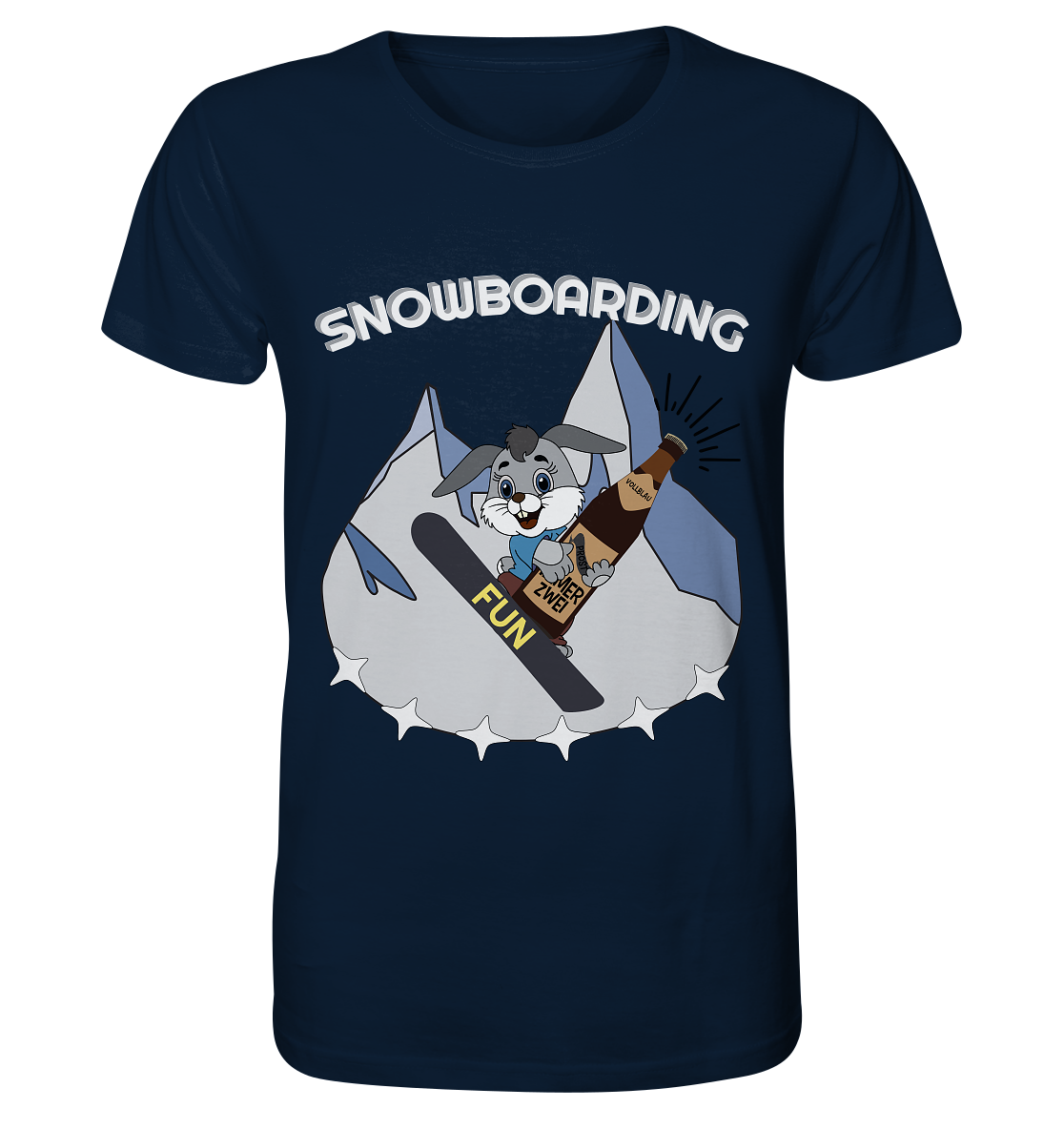 Snowboarder, Apres- Ski, Party danach, Piste, Helles Design - Organic Shirt
