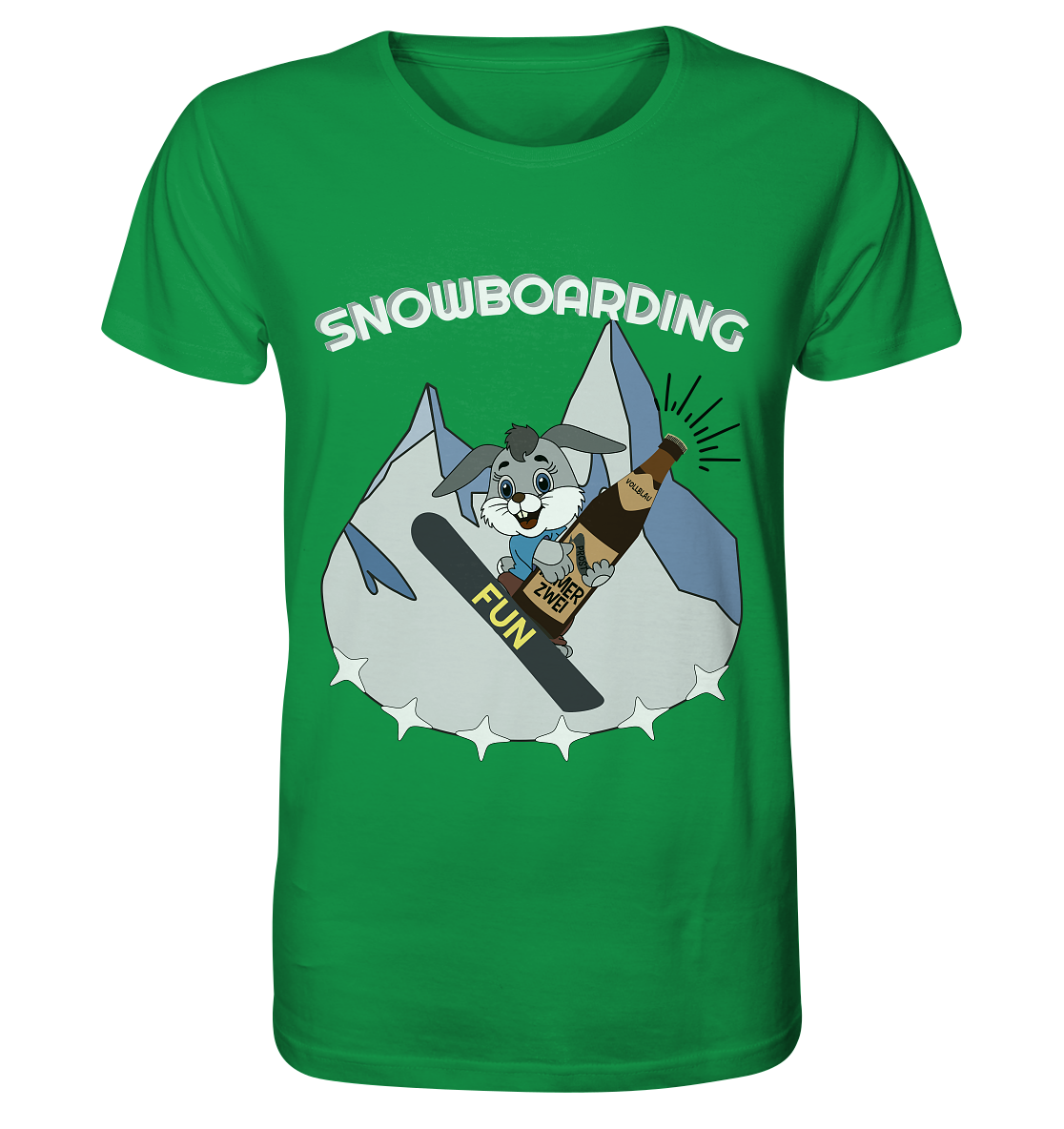 Snowboarder, Apres- Ski, Party danach, Piste, Helles Design - Organic Shirt