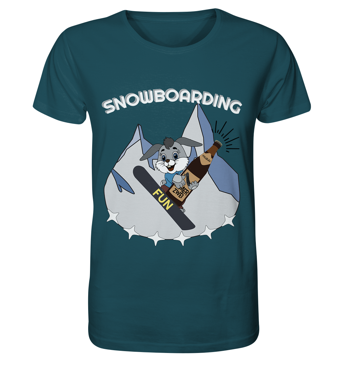 Snowboarder, Apres- Ski, Party danach, Piste, Helles Design - Organic Shirt