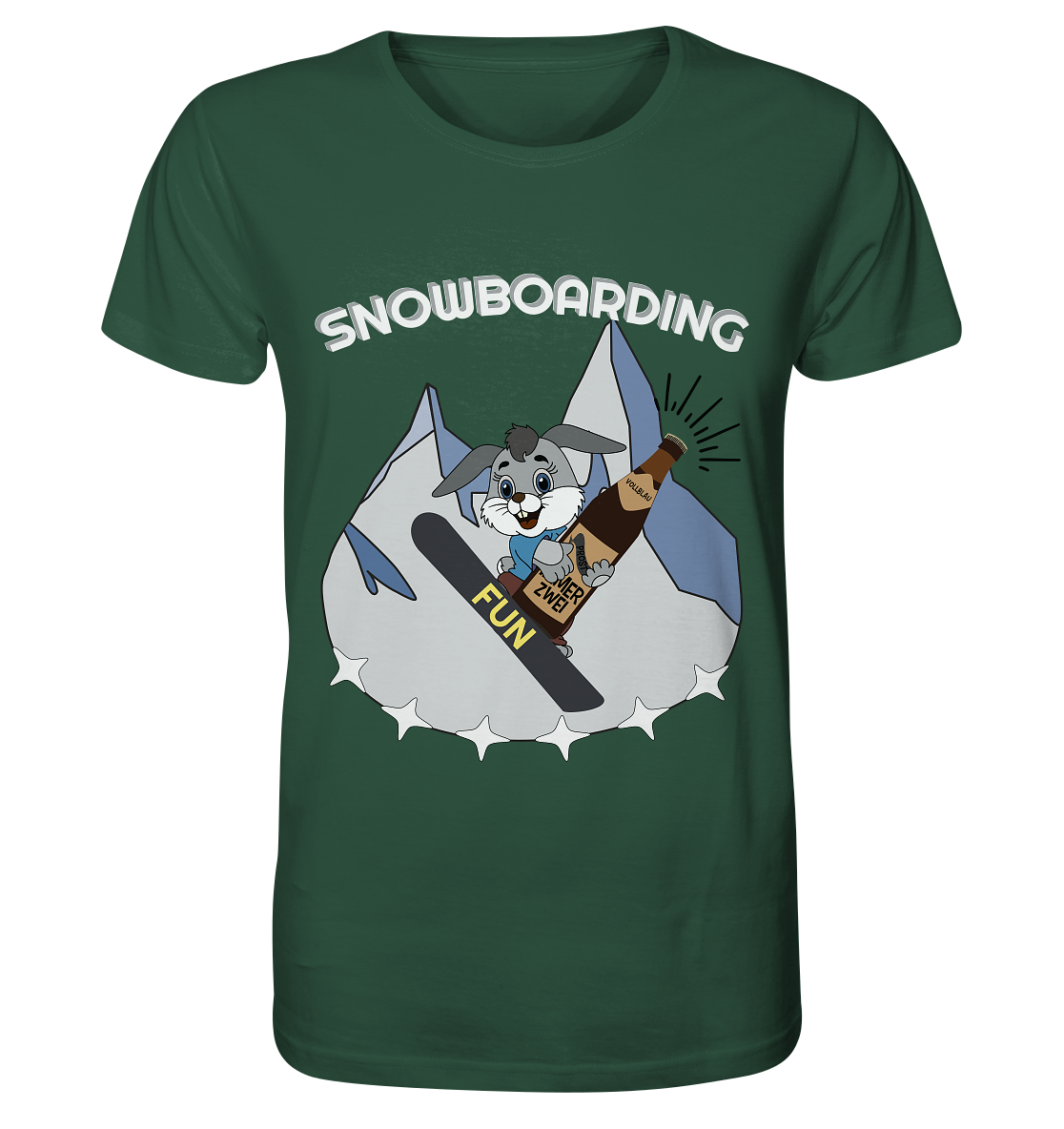 Snowboarder, Apres- Ski, Party danach, Piste, Helles Design - Organic Shirt