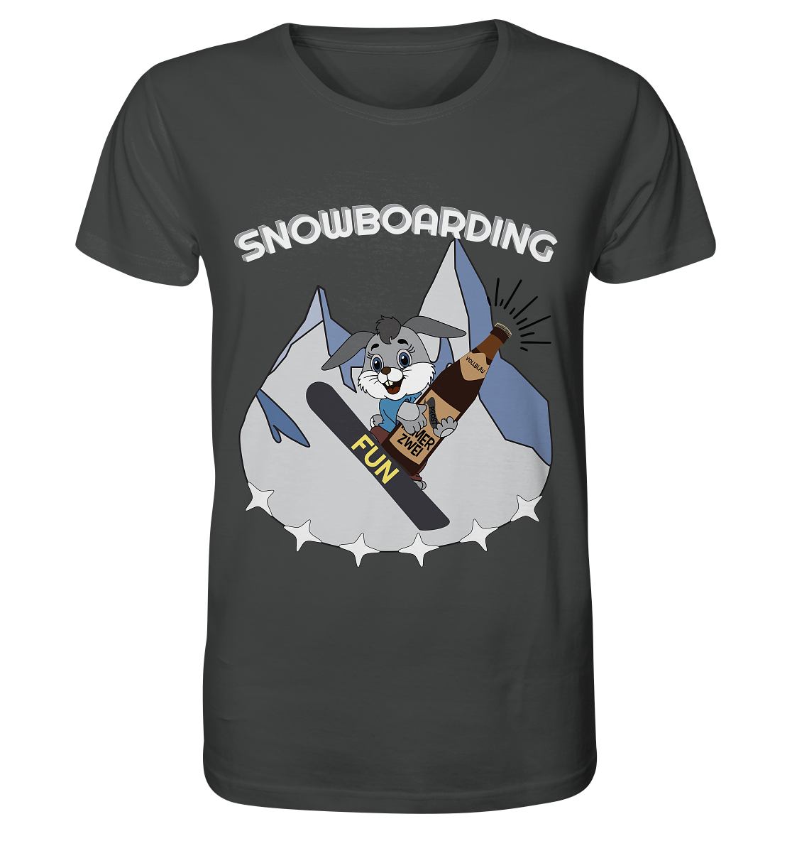 Snowboarder, Apres- Ski, Party danach, Piste, Helles Design - Organic Shirt