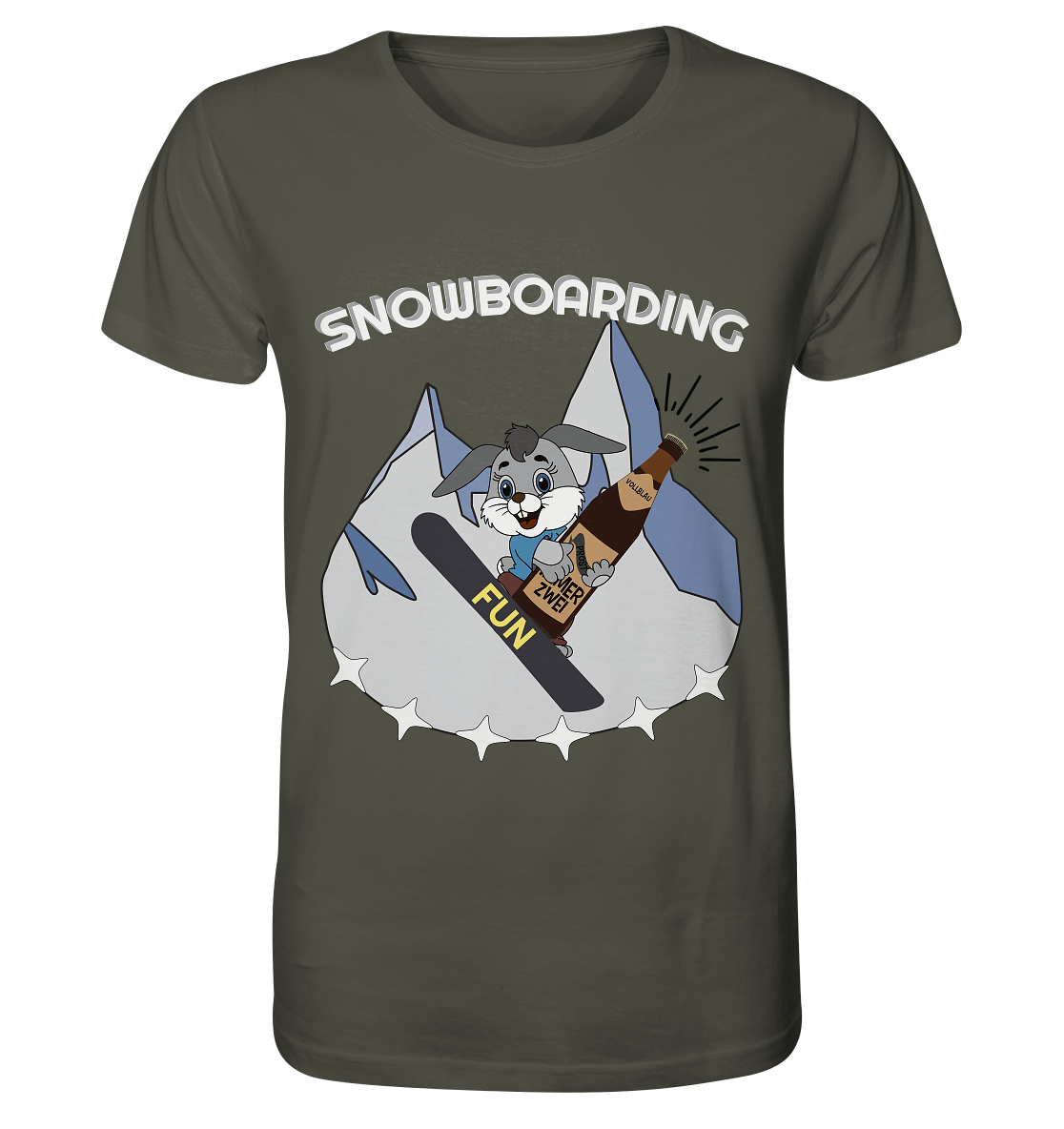 Snowboarder, Apres- Ski, Party danach, Piste, Helles Design - Organic Shirt