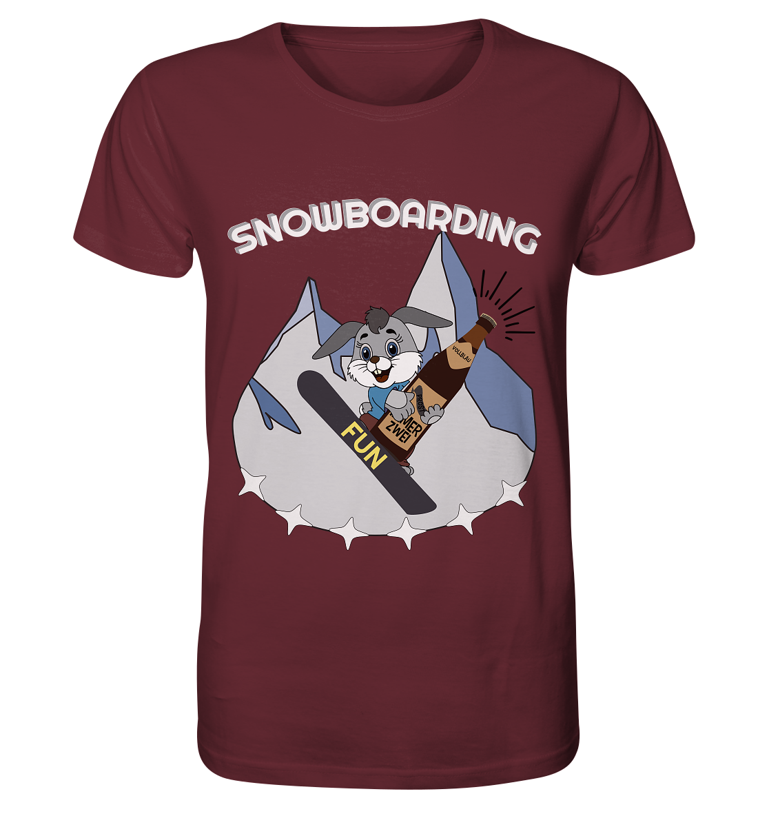 Snowboarder, Apres- Ski, Party danach, Piste, Helles Design - Organic Shirt