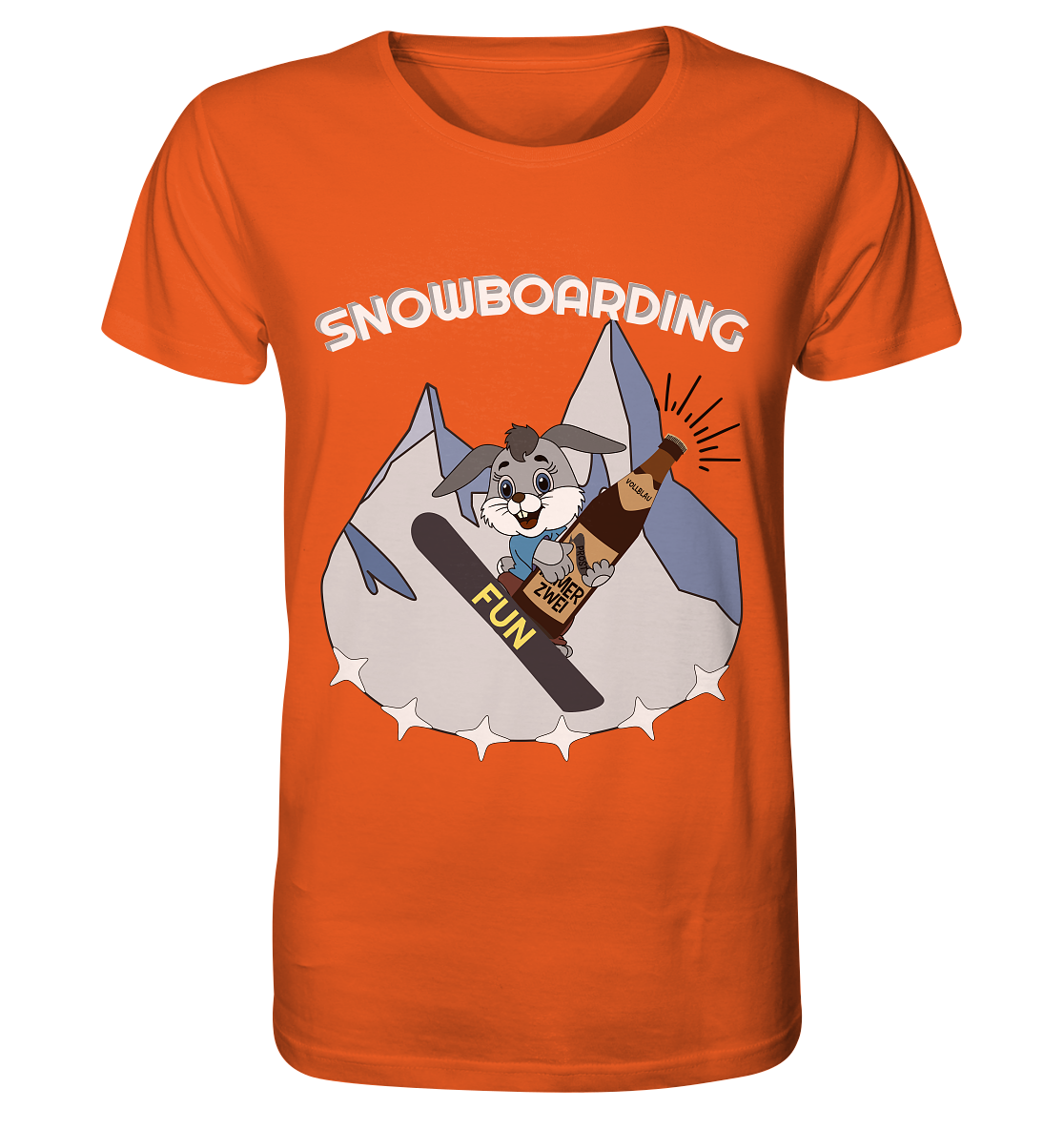 Snowboarder, Apres- Ski, Party danach, Piste, Helles Design - Organic Shirt