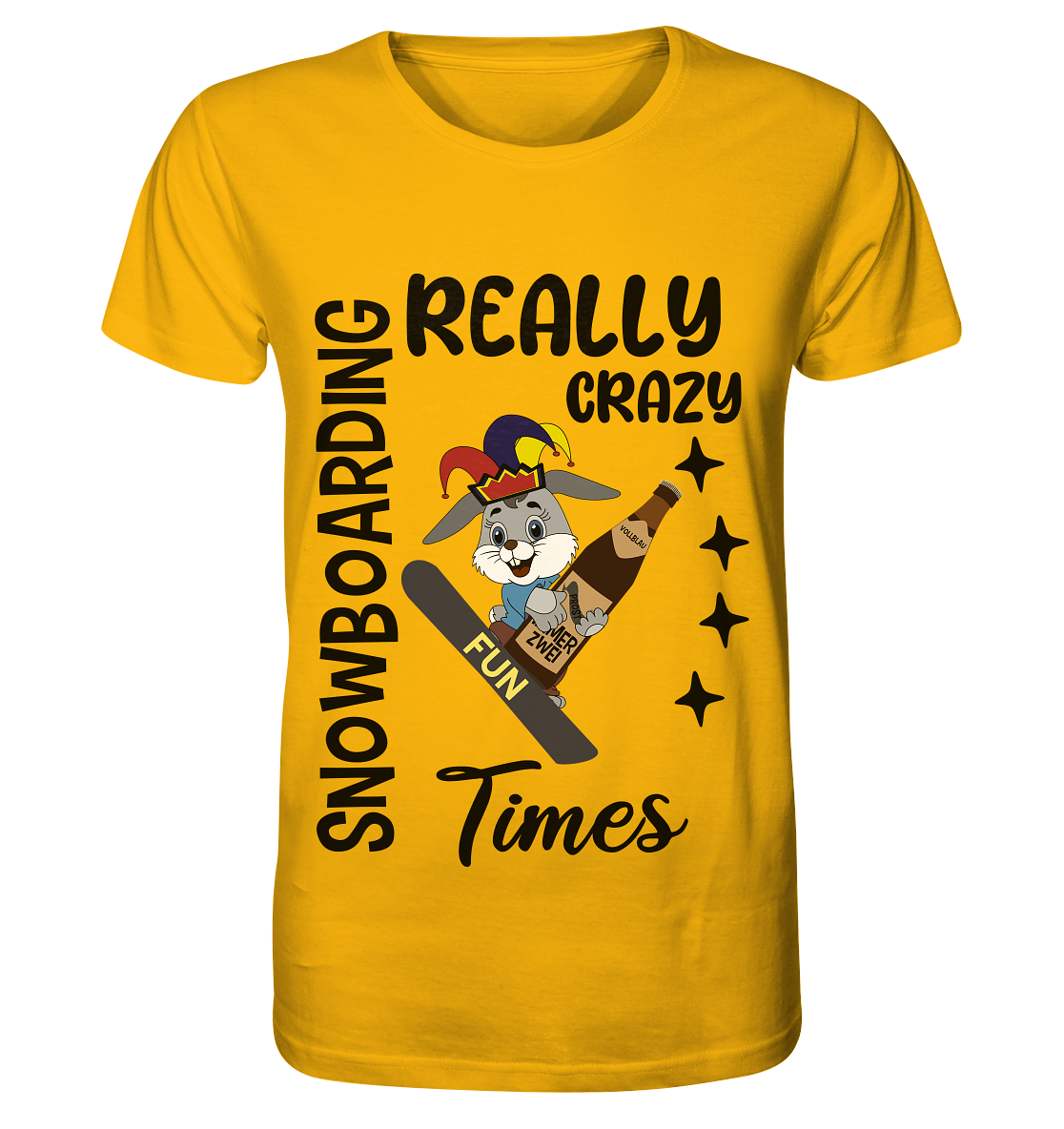 Snowboarding, really crazy, Osterhase mit Bierflasche - Organic Shirt