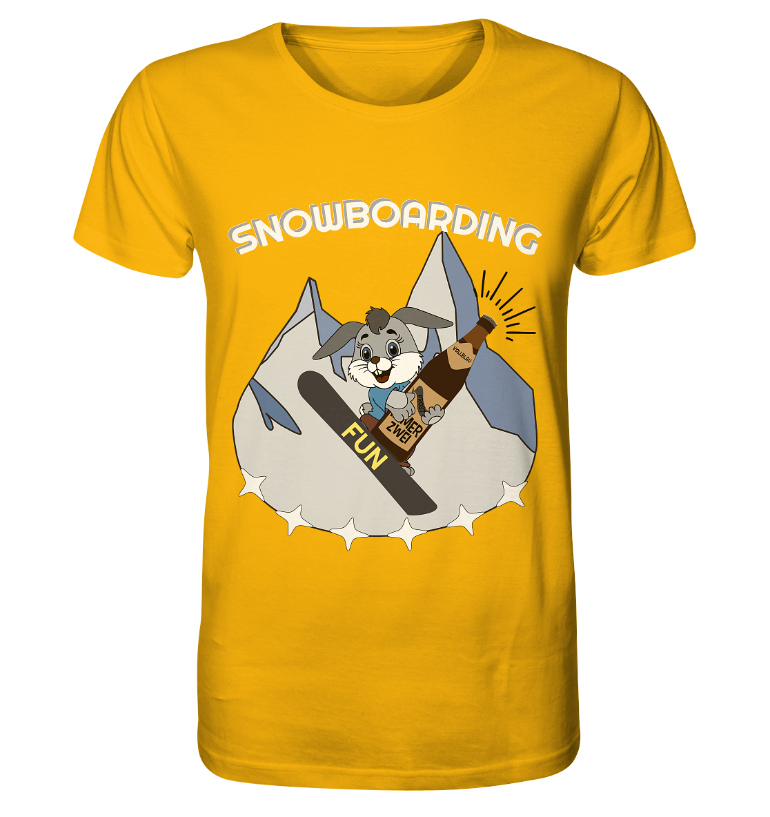 Snowboarder, Apres- Ski, Party danach, Piste, Helles Design - Organic Shirt